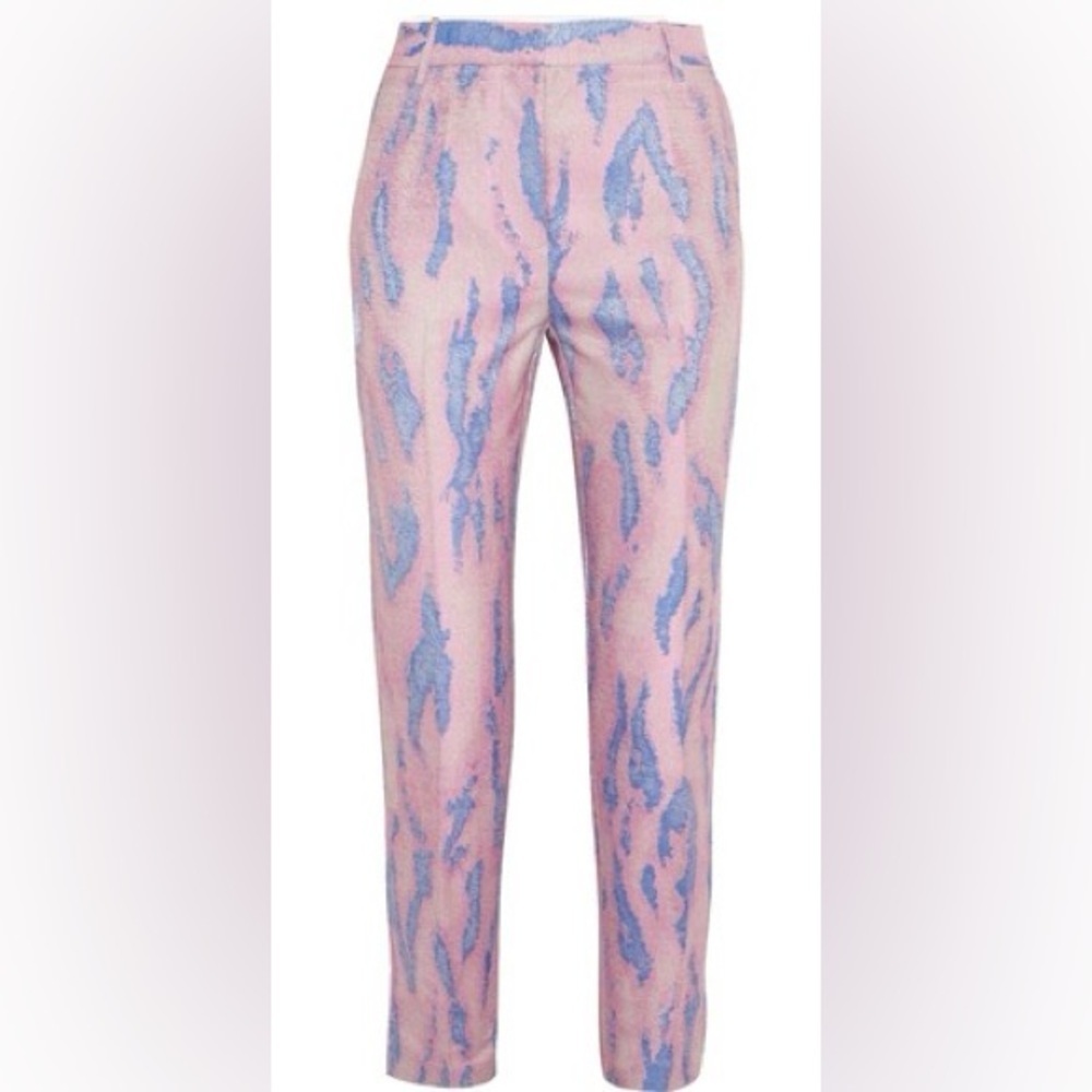 Phillip Lim silver metallic pink jacquard trousers zebra Size 00